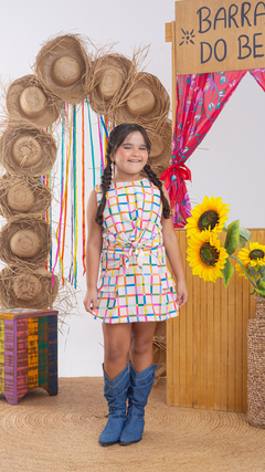 conj. cecilia colorido xadrez - Reino kids atacado