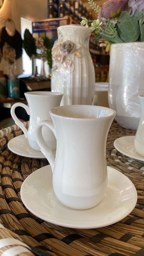 TAZA C/PLATO JAZMIN 9X5.5X9 CERAMICA