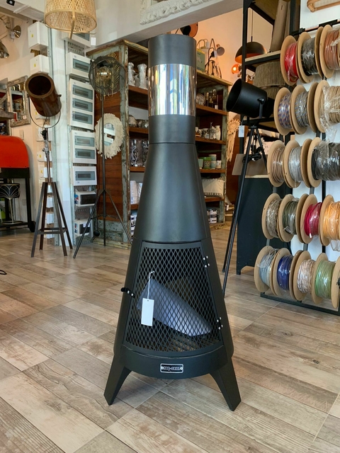 FOGONERO CALEFACTOR CON CHIMENEA BBQ GRILL