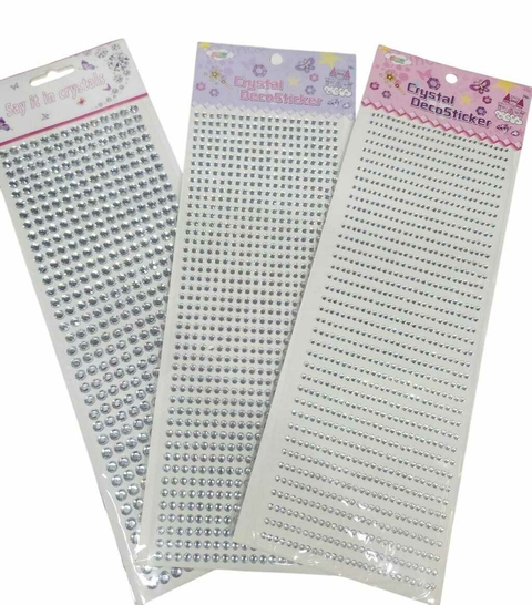 PACK POR 12 UNIDADES PLANCHAS DE STRASS AUTOADHESIVO