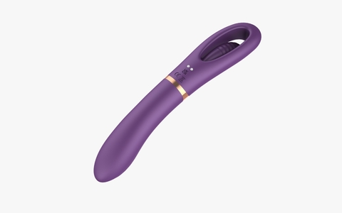 VIBRADOR DOBLE "LISA FLICKER" RECARGABLE - UNA PUNTA CON VIBRACION Y LA OTRA CON MOVIMIENTO 24X3,5X4CM. SW2031
