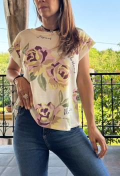 Musculosa Blossoms crema - tienda online