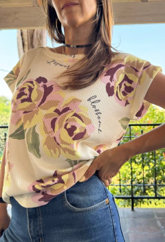 Musculosa Blossoms crema - LA SALA SHOWROOM