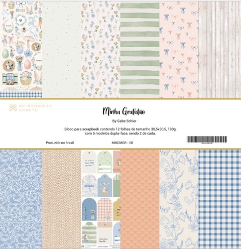Bloco 30,5 x 30,05, 12 Folhas - Coleção Minha Gratidão - My Memories Crafts