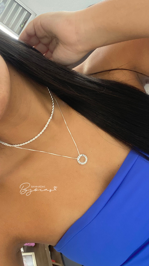 Mix de colar choker cordão baiano e colar Pandora