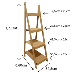Escadinha de Chão Para Doces ou Lembrancinhas 4 Degraus - Talento Artes