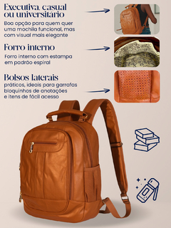 Imagem do Mochila Couro Antifurto Feminina Bolsa Casual Impermeável