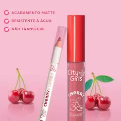 kit labial cherry love city girls - batom + lápis na internet