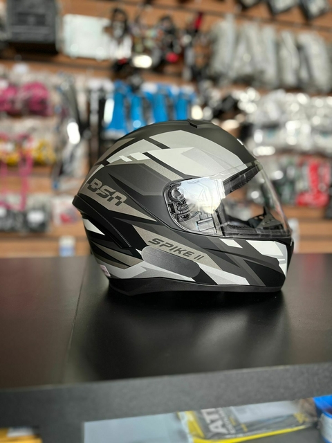 CAPACETE SPIKE II BSN PRETO FOSCO COM GRAFITE