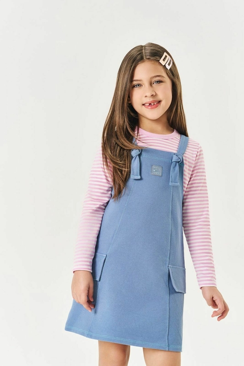 CONJUNTO SALOPETE JEANS CINTI 12352 - comprar online