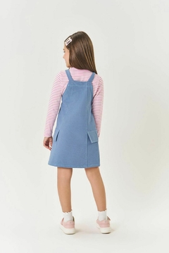 CONJUNTO SALOPETE JEANS CINTI 12352 na internet