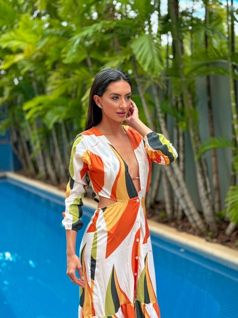 Saída Longa Botoes Citrus Tropic