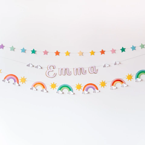 GUIRNALDAS "ARCOIRIS PASTEL" X3