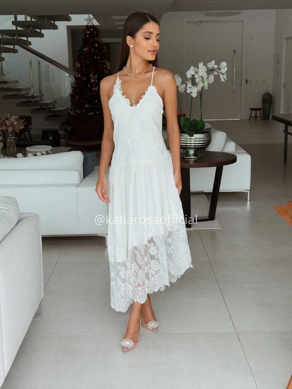 VESTIDO MIDI RENDA AF