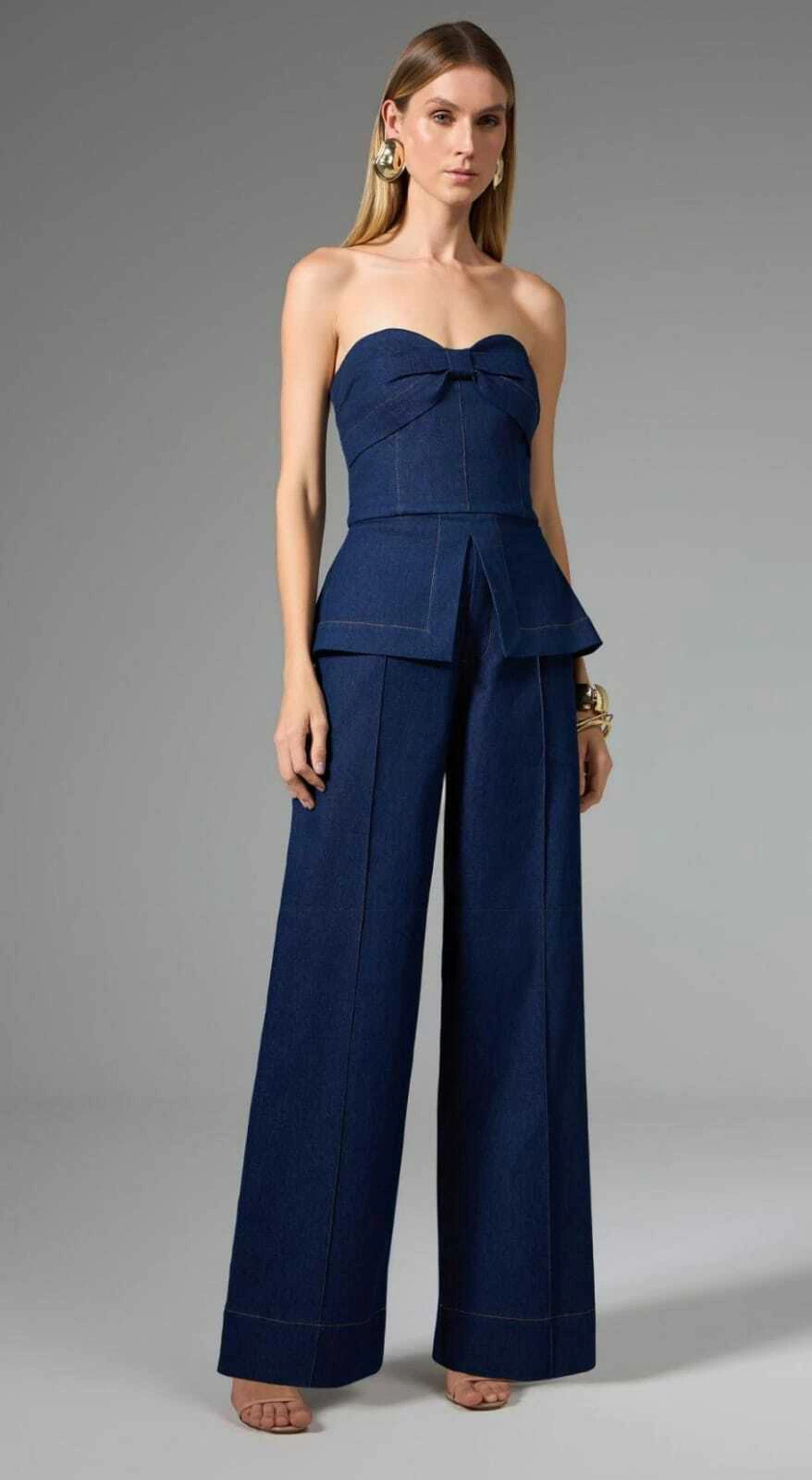 CONJUNTO BLUSA TOMARA QUE CAIA E CALÇA