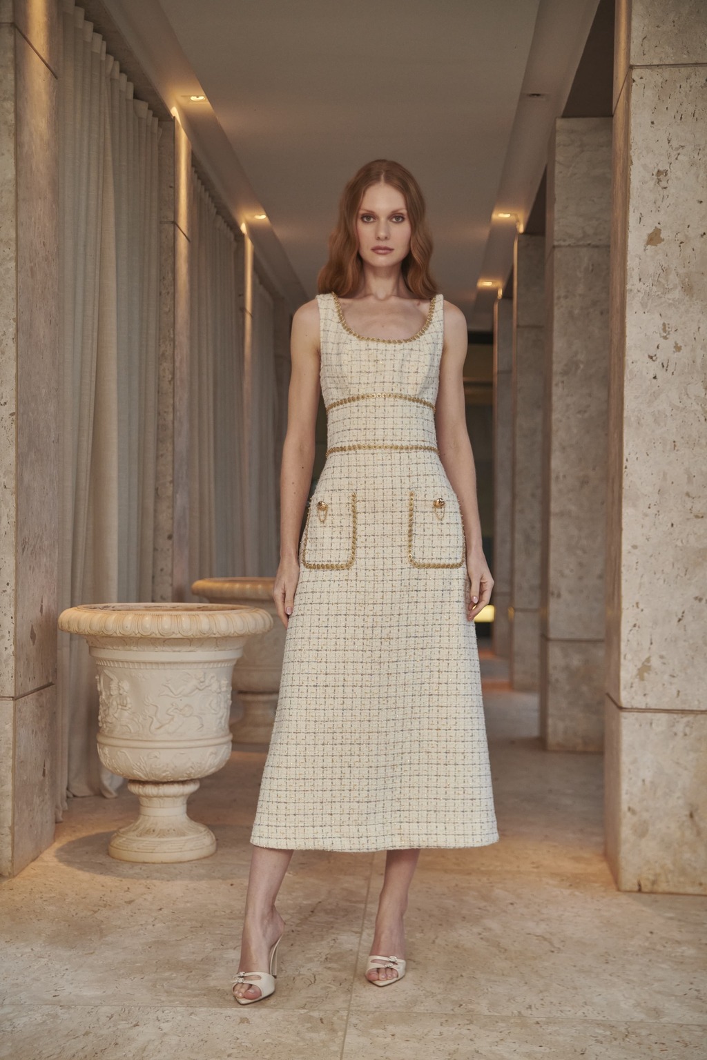 VESTIDO MIDI TWEED LN - comprar online