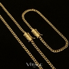 Kit Corrente e Pulseira Grumet Pitbull 4mm Banhado a Ouro 18k | Marcação 750 (70cm, 21cm)