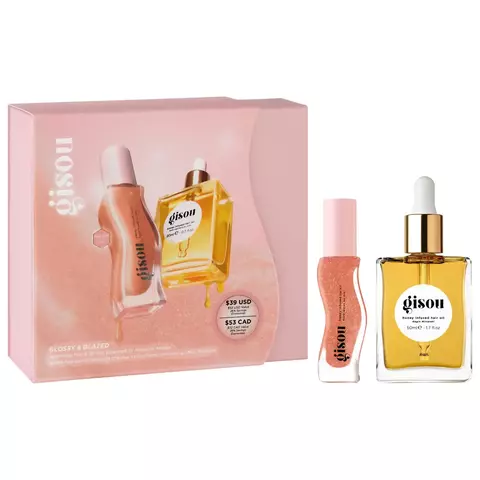 PRÉ ENCOMENDA - Conjunto de Óleo Labial e Cabelo Brilhante & Vitrificado - GISOU