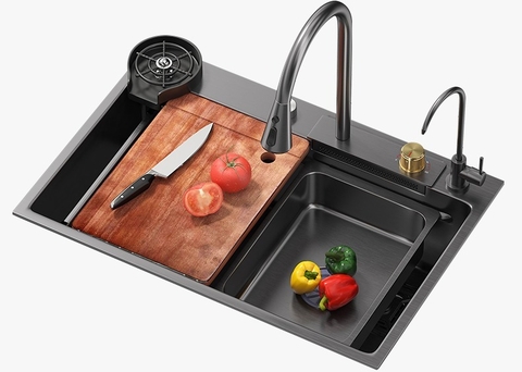 Bacha cocina acero inoxidable 304 75x45x22 PREMIUM