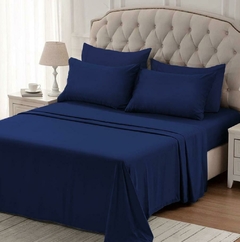 Juego de Sábanas 600 Hilos 2 1/2 Plazas 140x190 cm - Blanco Salem