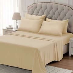 Juego de Sábanas 600 Hilos Queen 160x200 cm - Blanco Salem