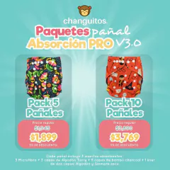 Pack 5 pañales ecológicos Changuitos