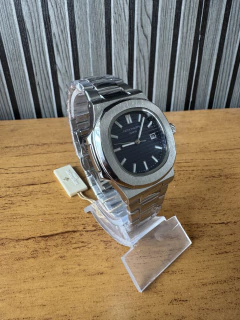 Relógio Patek Tampa de Vidro transparente Azul Marinho