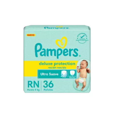 Pampers Deluxe Protectión Recién Nacido x 36 Unidades HASTA 4KG