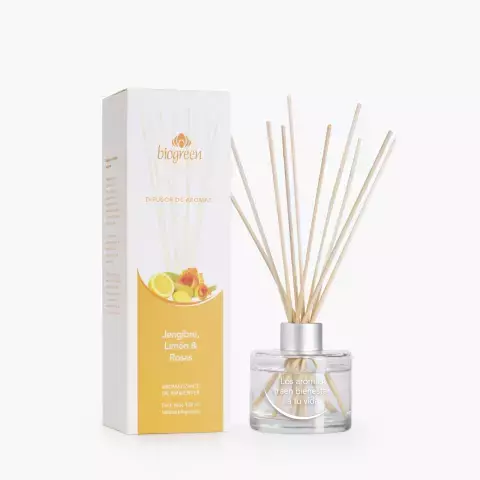 Set Difusor de Aromas Jengibre, Limón y Rosas 100 ml