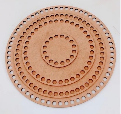 BASE CROCHÊ MDF CRU REDONDA - comprar online