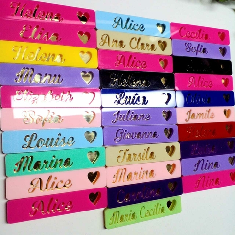 PLAQUINHAS DE ACRILICO COM NOME PERSONALIZADO - CLIP HAIR - comprar online