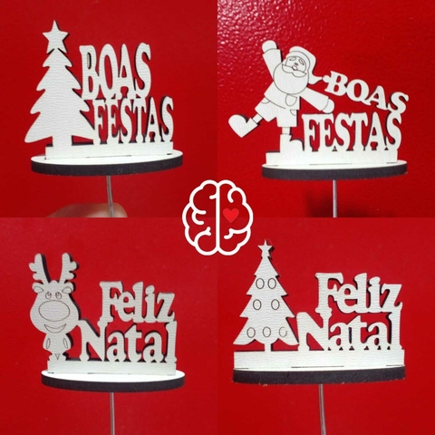 ENFEITE DE CHIMARRÃO NATAL MDF - pacote