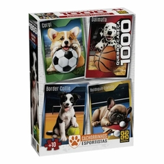 Quebra-cabeça 1000 peças Cachorrinhos Esportistas - Grow