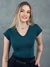 Blusa Feminina Basica baby look - COR VERDE ESCURO - P ao GG veste N50 Plus Size Manga Curta gola V camiseta Viscolaycra