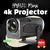 Woopker HY320 Mini Projetor Android 11 4K 720P 300ANSI Wifi6 BT5.0 Foco ultracurto 180 ° Projetor giratório para cinema em casa