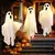 Halloween brilhante branco fantasma led pendurado fantasmas adereços de terror com luz de fadas interior ao ar livre casa assombrada decoração de halloween