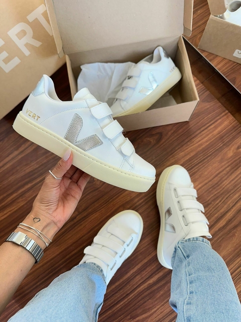 V Velcro Branco/Prata
