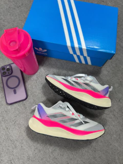 Adizero Boston Branco/Pink/Roxo - loja online