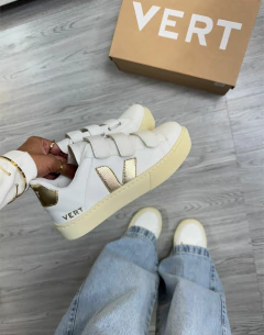 V Velcro Branco/Ouro