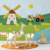 Papel de Parede Fazenda Divertida com Animais, Trator e Moinho em Estilo Infantil na internet