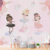 Papel de Parede Bailarinas Princesas com Flores, Cisnes e Fundo Rosa Encantado - comprar online