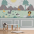 Papel de Parede Safari Infantil com Animais Selvagens e Montanhas ao Fundo - Fofo Decor