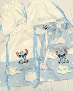 bolsitas de tela bicolor stitch - comprar en línea