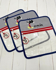 Bolsita Transparente Temática Mickey Nombre Azul - comprar en línea
