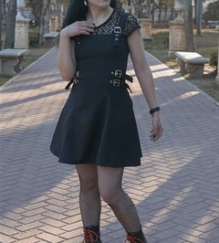 Vestido Hebillas Negro - comprar online
