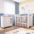 Quarto de Bebê Provençal Cômoda com Fraldário Berço Mini Cama Lisa Branco Carolina Baby