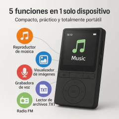Reproductor MP3 Portatil Bluetooth 32Gb Auriculares Radio FM en internet