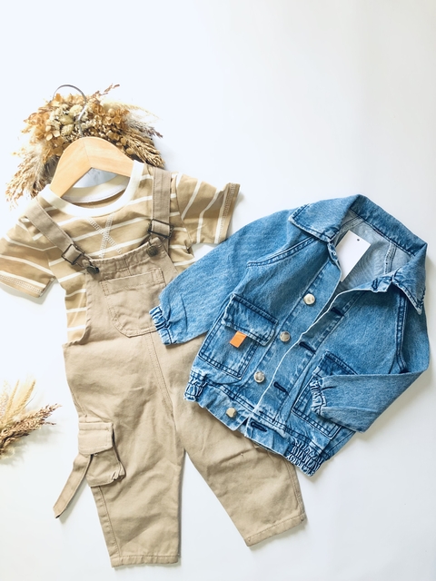 REMERA RAYADA MARRON