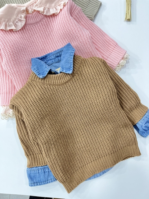 BUZO HILO OVERSIZE CAMEL - comprar online