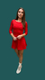 Vestido Carmin Manga 3/4 + Short